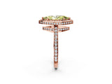 Rose gold Fancy Yellow Marquise  Halo Pave Band Solitaire Ring with Prong Setting_31