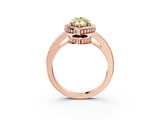 Rose gold Fancy Yellow Marquise  Halo Pave Band Solitaire Ring with Prong Setting_32