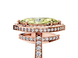Rose gold Fancy Yellow Marquise  Halo Pave Band Solitaire Ring with Prong Setting_34