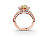 Rose gold Fancy Yellow Marquise  Halo Pave Diamond Engagement Ring with Milgrain Detailing_32
