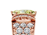 Rose gold Fancy Yellow Marquise  Halo Pave Diamond Engagement Ring with Milgrain Detailing_34
