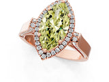 Rose gold Fancy Yellow Marquise  Halo Pave Split Shank Prong Setting Ring_27