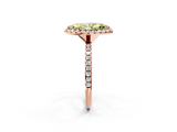 Rose gold Fancy Yellow Marquise  Halo Round Diamond Pavé Band Four-Prong Ring_5