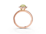 Rose gold Fancy Yellow Marquise  Halo Round Diamond Pavé Band Four-Prong Ring_6