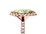 Rose gold Fancy Yellow Marquise  Halo Round Diamond Pavé Band Four-Prong Ring_8