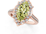 Rose gold Fancy Yellow Marquise  Halo Round Diamond Pave Band with Four-Prong Setting_39