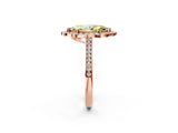 Rose gold Fancy Yellow Marquise  Halo Round Diamond Pave Band with Four-Prong Setting_40
