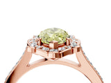 Rose gold Fancy Yellow Marquise  Halo Round Diamond Pave Band with Four-Prong Setting_42