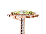 Rose gold Fancy Yellow Marquise  Halo Round Diamond Pave Band with Four-Prong Setting_43