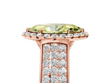 Rose gold Fancy Yellow Marquise  Halo Round Diamond Pave Band with Prong Setting 5