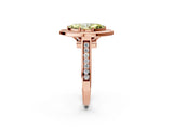 Rose gold Fancy Yellow Marquise  Halo Solitaire Diamond Ring with Pave Band and Bezel Setting_30
