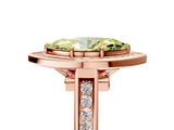 Rose gold Fancy Yellow Marquise  Halo Solitaire Diamond Ring with Pave Band and Bezel Setting_33