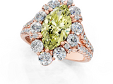 Rose gold Fancy Yellow Marquise  Halo Split Shank Diamond Engagement Ring with Pave Band and Four-Prong Setting_1