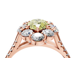 Rose gold Fancy Yellow Marquise  Halo Split Shank Diamond Engagement Ring with Pave Band and Four-Prong Setting_4
