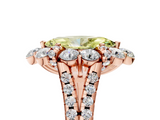 Rose gold Fancy Yellow Marquise  Halo Split Shank Diamond Engagement Ring with Pave Band and Four-Prong Setting_5