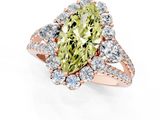 Rose gold Fancy Yellow Marquise  Halo Split Shank Diamond Engagement Ring with Prong Setting_1