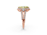 Rose gold Fancy Yellow Marquise  Halo Split Shank Diamond Engagement Ring with Prong Setting_2