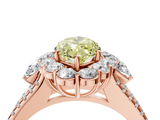 Rose gold Fancy Yellow Marquise  Halo Split Shank Diamond Engagement Ring with Prong Setting_4