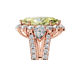 Rose gold Fancy Yellow Marquise  Halo Split Shank Diamond Engagement Ring with Prong Setting_5