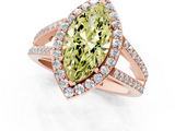 Rose gold Fancy Yellow Marquise  Halo Split Shank Diamond Ring with Four-Prong Setting_1