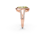 Rose gold Fancy Yellow Marquise  Halo Split Shank Diamond Ring with Four-Prong Setting_2