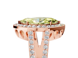 Rose gold Fancy Yellow Marquise  Halo Split Shank Diamond Ring with Four-Prong Setting_5