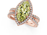 Rose gold Fancy Yellow Marquise  Halo Split Shank Diamond Ring with Pavé Setting 1