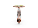 Rose gold Fancy Yellow Marquise  Halo Split Shank Diamond Ring with Pavé Setting 2