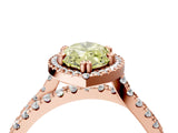 Rose gold Fancy Yellow Marquise  Halo Split Shank Diamond Ring with Pavé Setting 4