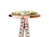 Rose gold Fancy Yellow Marquise  Halo Split Shank Diamond Ring with Pavé Setting 5