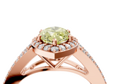 Rose gold Fancy Yellow Marquise  Halo Split Shank Diamond Ring with Prong Setting_4
