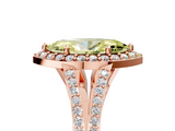 Rose gold Fancy Yellow Marquise  Halo Split Shank Diamond Ring with Prong Setting_5