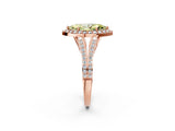 Rose gold Fancy Yellow Marquise  Halo Split Shank Pave Diamond Ring with Four-Prong Setting_31