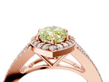 Rose gold Fancy Yellow Marquise  Halo Split Shank Pave Diamond Ring with Four-Prong Setting_33