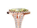 Rose gold Fancy Yellow Marquise  Halo Split Shank Pave Diamond Ring with Four-Prong Setting_34