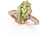 Rose gold Fancy Yellow Marquise  Halo Split Shank Pave Diamond Ring with Petal Prong Setting_21