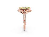 Rose gold Fancy Yellow Marquise  Halo Split Shank Pave Diamond Ring with Petal Prong Setting_22