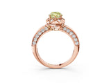 Rose gold Fancy Yellow Marquise  Halo Split Shank Pave Diamond Ring with Petal Prong Setting_23