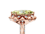 Rose gold Fancy Yellow Marquise  Halo Split Shank Pave Diamond Ring with Petal Prong Setting_25