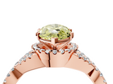 Rose gold Fancy Yellow Marquise  Halo Twist Band Solitaire Prong Setting Ring_4