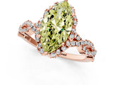 Rose gold Fancy Yellow Marquise  Halo Twist Band Solitaire Ring with Six-Prong Setting_33