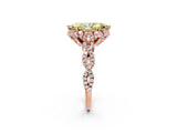 Rose gold Fancy Yellow Marquise  Halo Twist Band Solitaire Ring with Six-Prong Setting_34