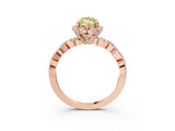 Rose gold Fancy Yellow Marquise  Halo Twist Band Solitaire Ring with Six-Prong Setting_35