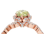 Rose gold Fancy Yellow Marquise  Halo Twist Band Solitaire Ring with Six-Prong Setting_36