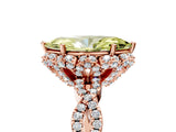 Rose gold Fancy Yellow Marquise  Halo Twist Band Solitaire Ring with Six-Prong Setting_37