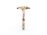 Rose gold Fancy Yellow Marquise  Halo Twist Band Solitaire Ring_2
