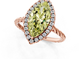 Rose gold Fancy Yellow Marquise  Halo Twisted Band Four-Prong Diamond Ring_1