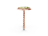 Rose gold Fancy Yellow Marquise  Halo Twisted Band Four-Prong Diamond Ring_2