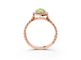 Rose gold Fancy Yellow Marquise  Halo Twisted Band Four-Prong Diamond Ring_3