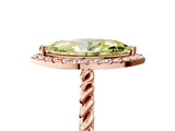 Rose gold Fancy Yellow Marquise  Halo Twisted Band Four-Prong Diamond Ring_5